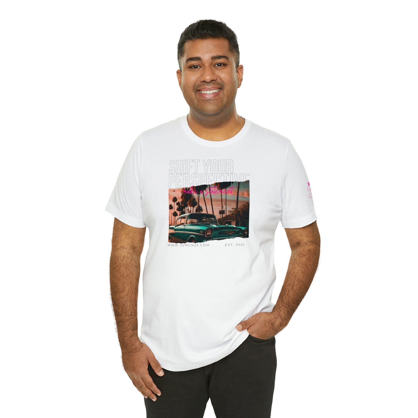 BLUE OLDTIMER TEE WHITE