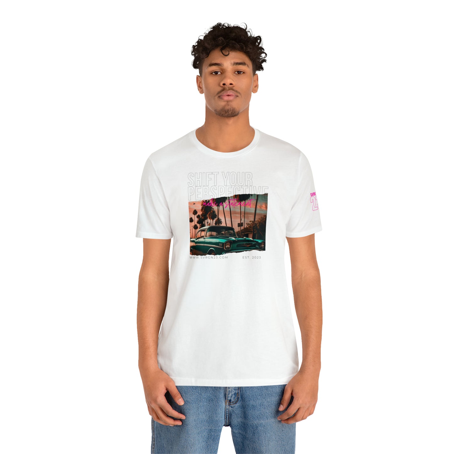 BLUE OLDTIMER TEE WHITE