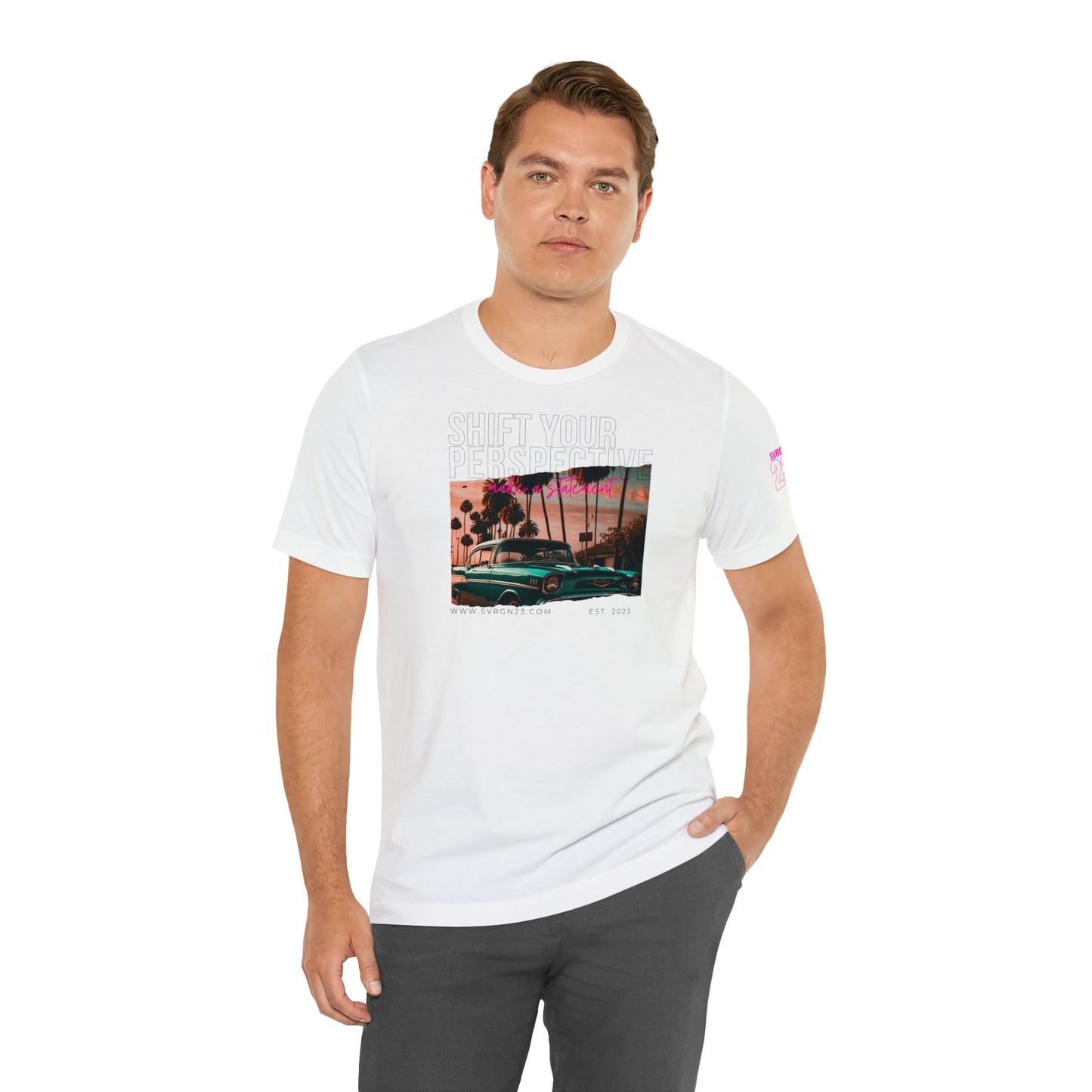 BLUE OLDTIMER TEE WHITE